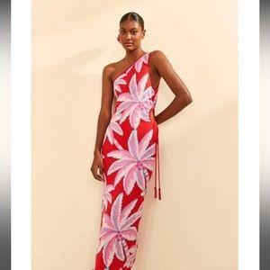 FARM RioWomen's Red Coconut Tree Knit Dress